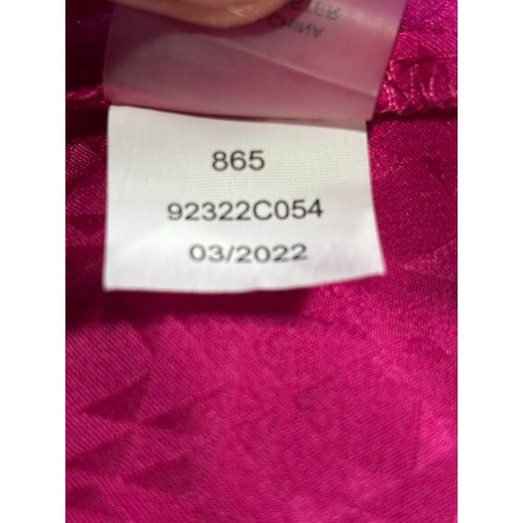 Vince Camuto Womens Fuchsia Blouse 2X Textured Long Sleeve V-Neck - Picture 6 of 9